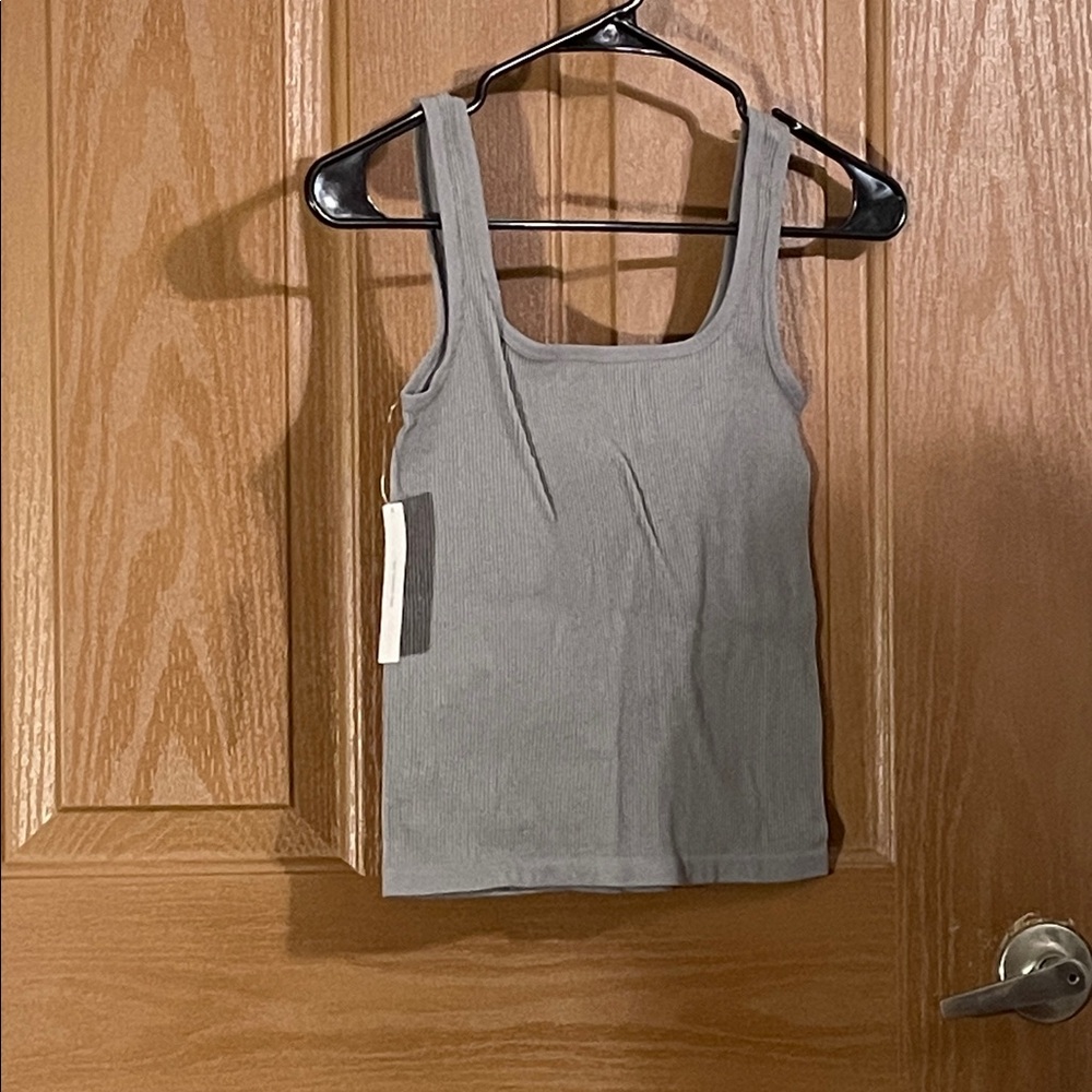 Gray Women's Ribbed Tank Top